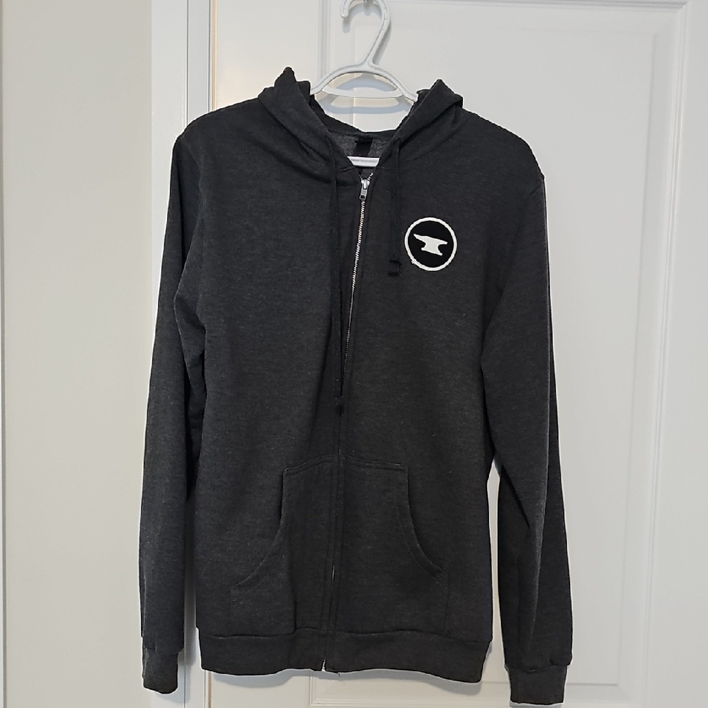 Black Zip-Up Hoodie with Logo